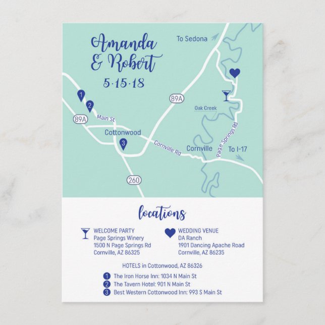 D'accompagnement Carte de mariage personnalisée (Devant)