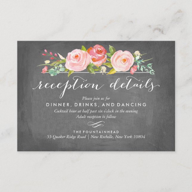 D'accompagnement Carte de mariage pour réception florale de jardin  (Devant)