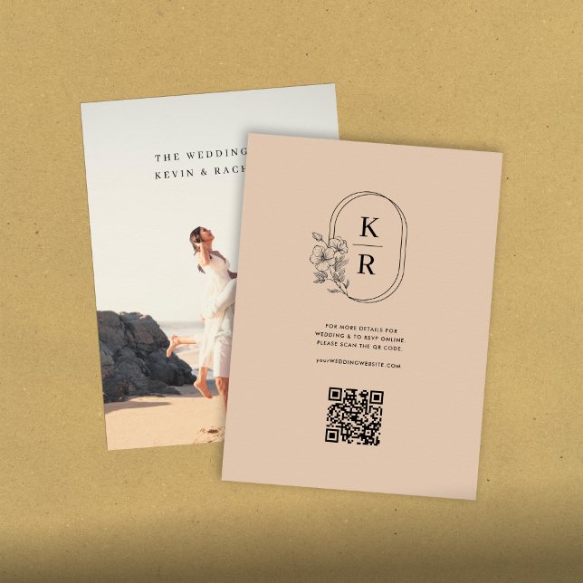D'accompagnement Carte de Mariage Rustique avec QR Code pour Photo (Créateur téléchargé)