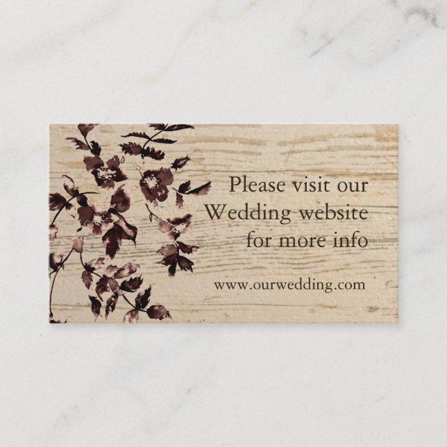 D'accompagnement Carte de mariage rustique rose vintage (Devant)