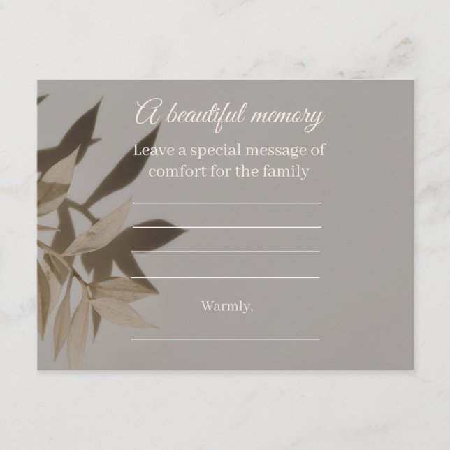D'accompagnement Carte de message commémoratif Taupe (Devant)