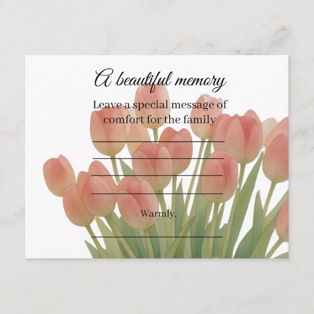 D'accompagnement Carte de message commémoratif Tulipe (Devant)