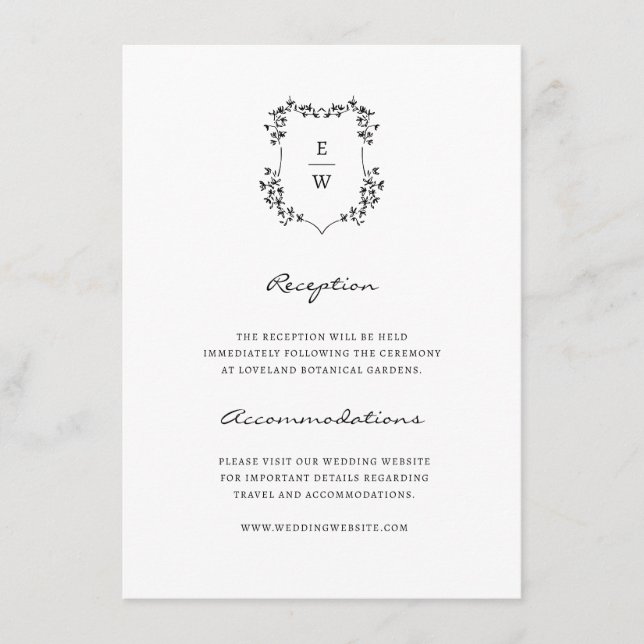 D'accompagnement Carte de monogramme simple incluse (Devant)