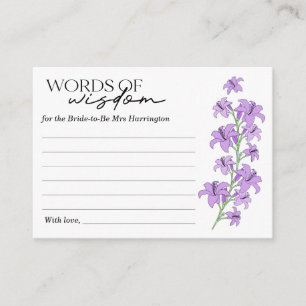 D'accompagnement Carte de mots de sagesse pour la douche de mariage