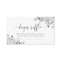 Carte de notification de tombola de couches fleuri