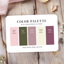 Carte de palette de couleurs de mariage en rose ma