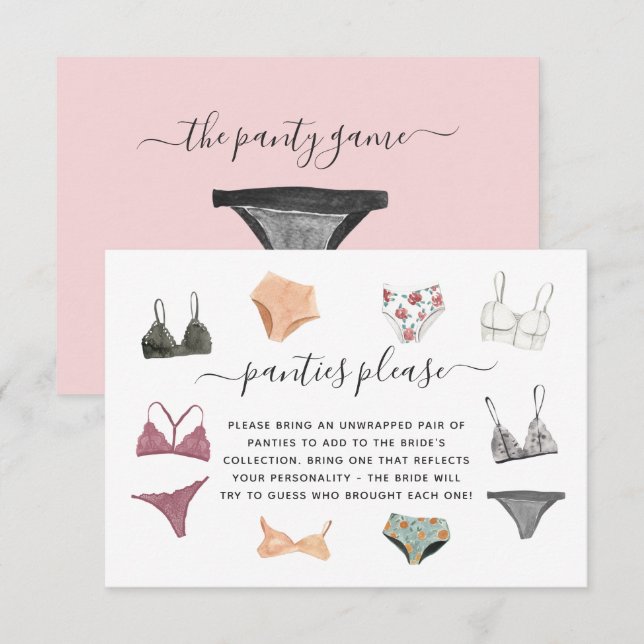 D'accompagnement Carte de participation à une soirée lingerie avec  (Devant / Derrière)
