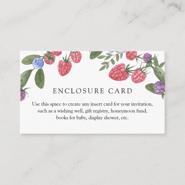 D'accompagnement Carte de personnalisation de l'emballage Berry Swe (Devant)