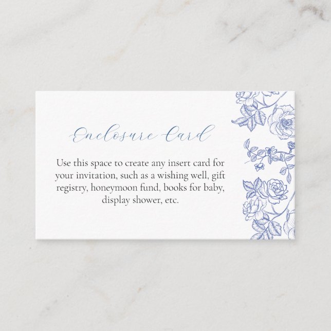 D'accompagnement Carte de personnalisation florale Something Blue (Devant)