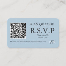 Carte de pochette de code QR couleur bleu Omphalod