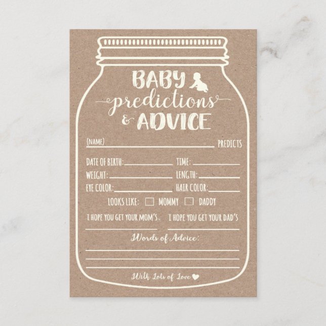 D'accompagnement Carte de prédiction et de conseils pour bébé (Devant)
