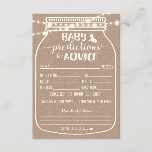 D'accompagnement Carte de prédiction et de conseils pour bébé (Devant)