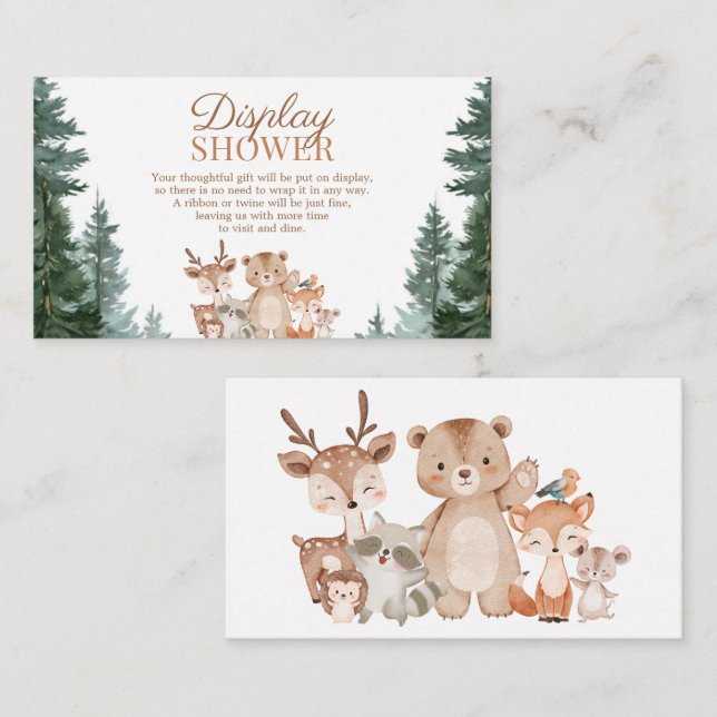 D'accompagnement Carte de Présentation de Baby Shower Animaux de Bo (Devant / Derrière)