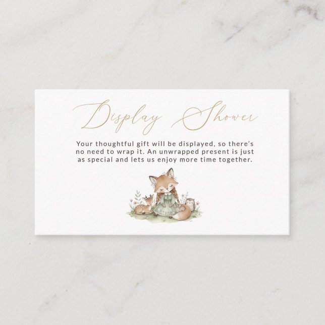 D'accompagnement Carte de Présentation pour Baby Shower Fille Renar (Devant)