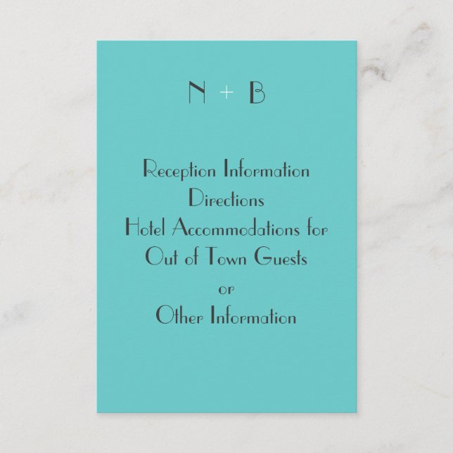 D'accompagnement Carte de présentation turquoise moderne (Devant)