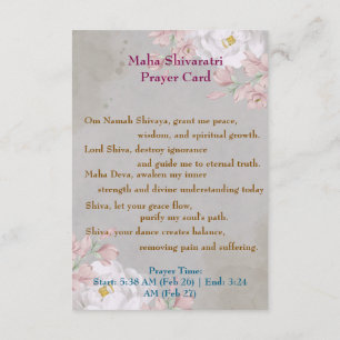 D'accompagnement Carte de prière Maha Shivaratri 2025
