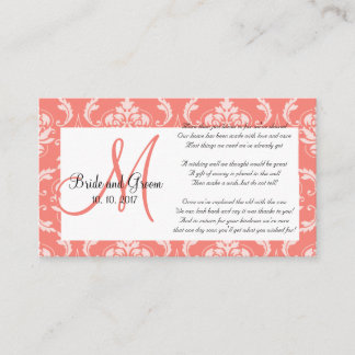 D'accompagnement Carte de puits Coral Mariage damassé