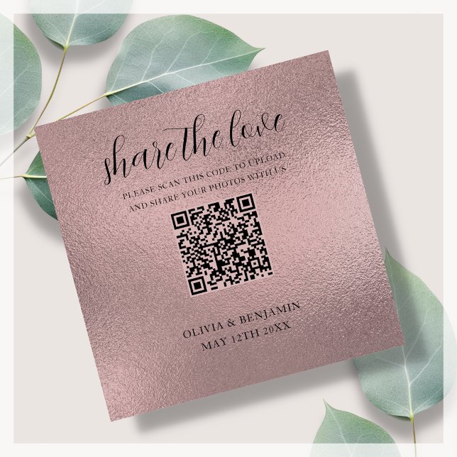 D'accompagnement Carte de QR Code Share The Love Rose Gold (Créateur téléchargé)