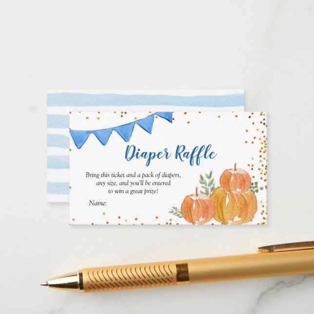 D'accompagnement Carte de rabat à couches Citrouille bleu (Devant/Arrière en situation)