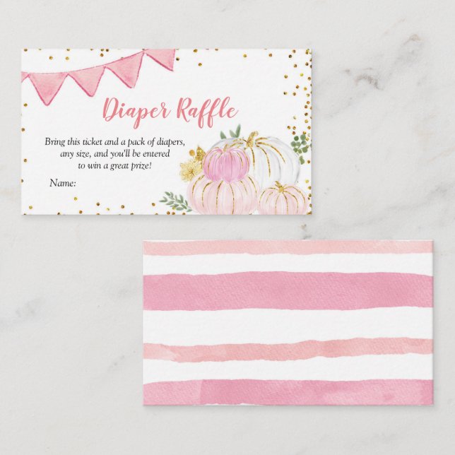 D'accompagnement Carte de rabat à couches Citrouille rose (Devant / Derrière)