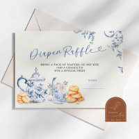 Carte de rabat Baby shower de couches Blue Chinois