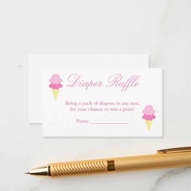 D'accompagnement Carte de rabat Baby shower de couches de glace (Devant/Arrière en situation)