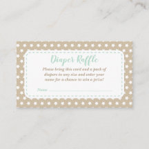 Carte de rabat baby shower | Mint et Tan