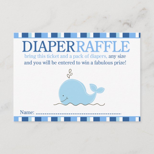 D'accompagnement Carte de rabat Little Blue Whale Baby shower (Devant)