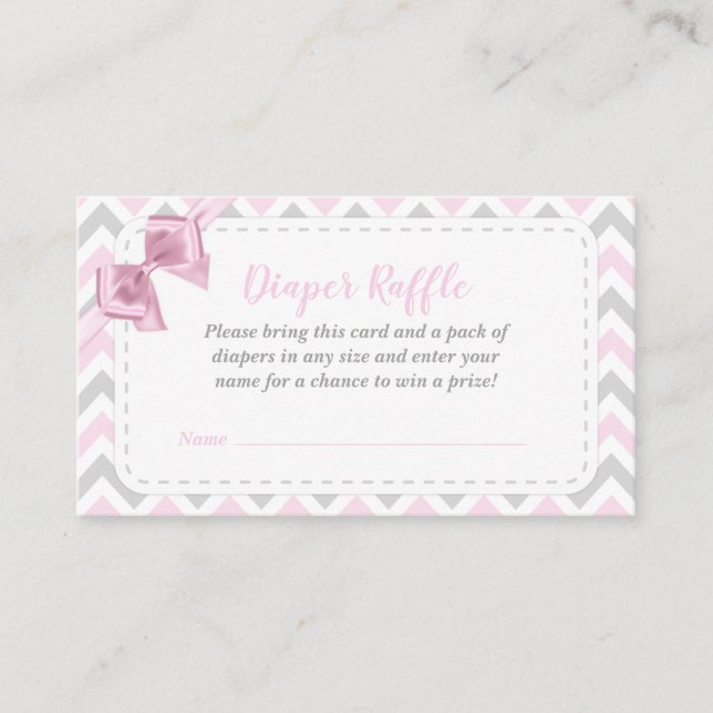 D'accompagnement Carte de rabat pour Baby shower de couche rose fil (Devant)