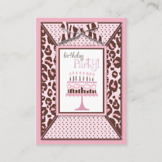 D'accompagnement Carte de rappel d'anniversaire de la fille Cheetah