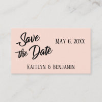 Carte de rappel de mariage Noir sur rose pâle avec