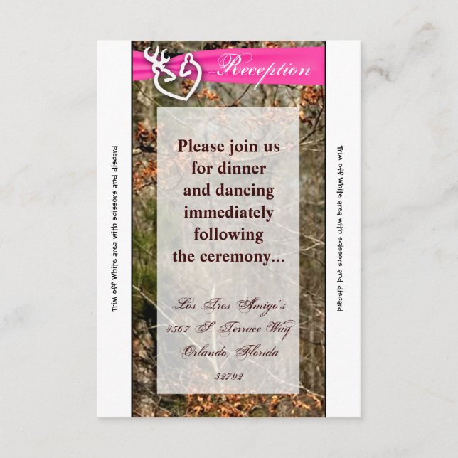 D'accompagnement Carte de réception 3,5x7 Couple de cerfs Biche Buc (Devant)