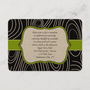 D'accompagnement Carte de réception Apple Green Black Wood Grain