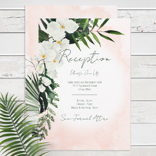 D'accompagnement Carte de réception aquarelle Boho Tropical Blush