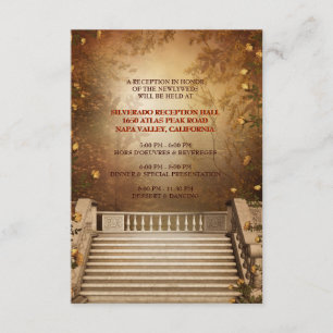 D'accompagnement Carte de réception aux colonnes et feuilles d'auto