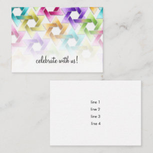 D'accompagnement Carte de réception bat mitzvah Star of David Damas