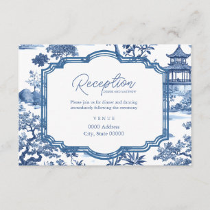 D'accompagnement Carte de réception bleu chinoiserie