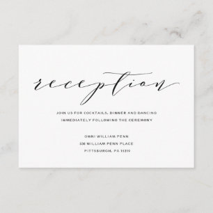 D'accompagnement Carte de réception de mariage à calligraphie roman