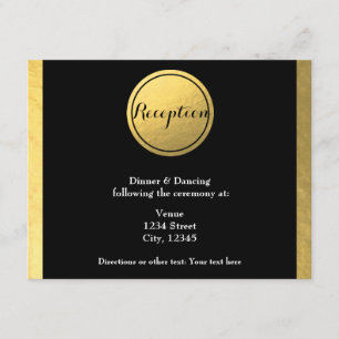 D'accompagnement Carte de réception de mariage à cercle noir et feu