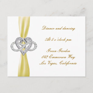 D'accompagnement Carte de réception de mariage à cœur infini jaune