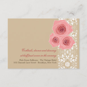 D'accompagnement Carte de réception de mariage à dentelle damassée