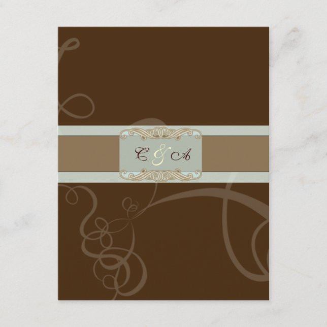 D'accompagnement Carte de réception de mariage au chocolat noir (Devant)