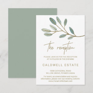 D'accompagnement Carte de réception de mariage au eucalyptus à nerv
