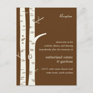 D'accompagnement Carte de Réception de Mariage aux Arbres de boulea