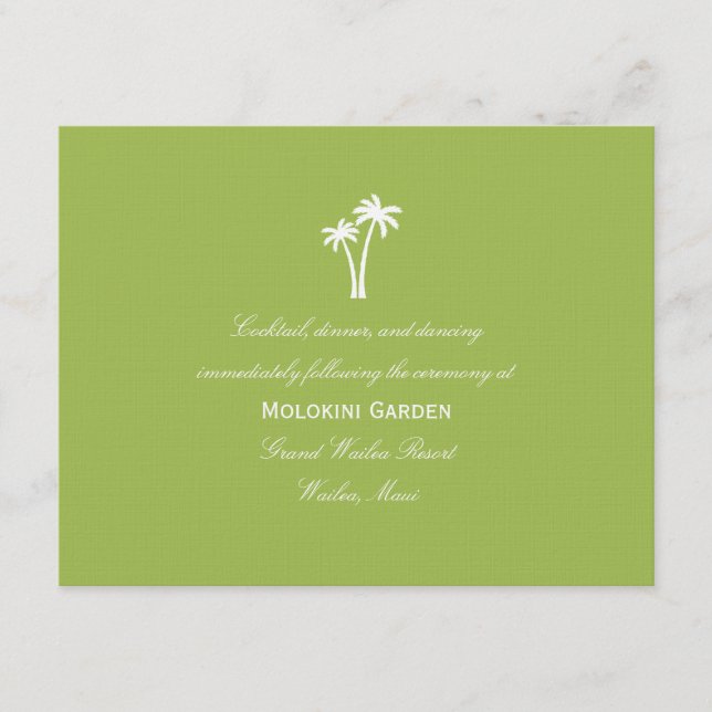 D'accompagnement Carte de réception de mariage aux palmiers - Citro (Devant)