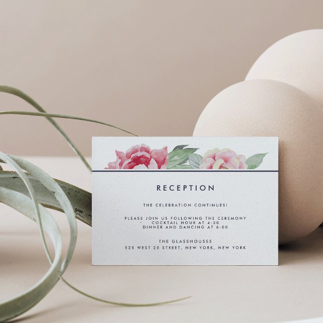 D'accompagnement Carte de réception de mariage aux pivoines antique (Créateur téléchargé)