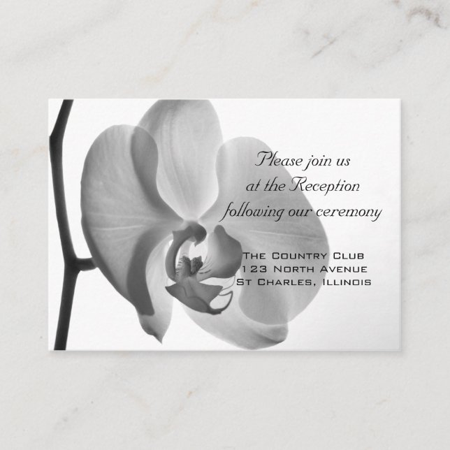 D'accompagnement Carte de réception de mariage blanc orchidée (Devant)