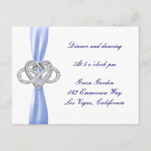 D'accompagnement Carte de réception de mariage Blue Infinity Heart
