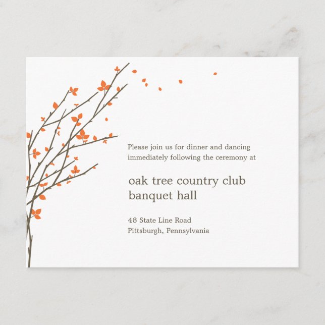 D'accompagnement Carte de réception de mariage Branches Fleuries -  (Devant)