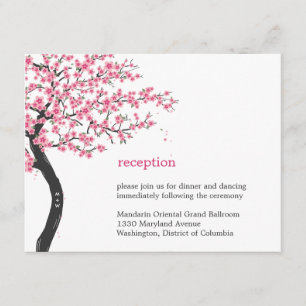 D'accompagnement Carte de réception de mariage Cerisiers en Fleur